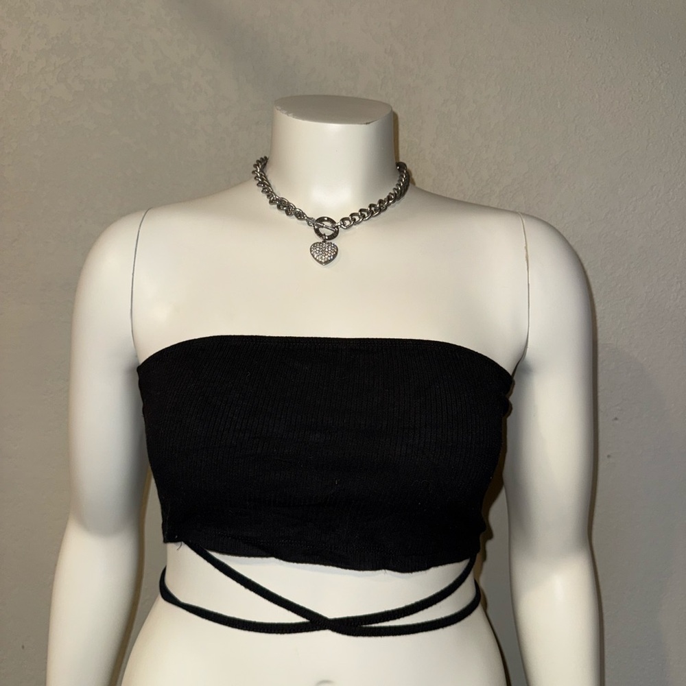 Black Strapless Women's Top